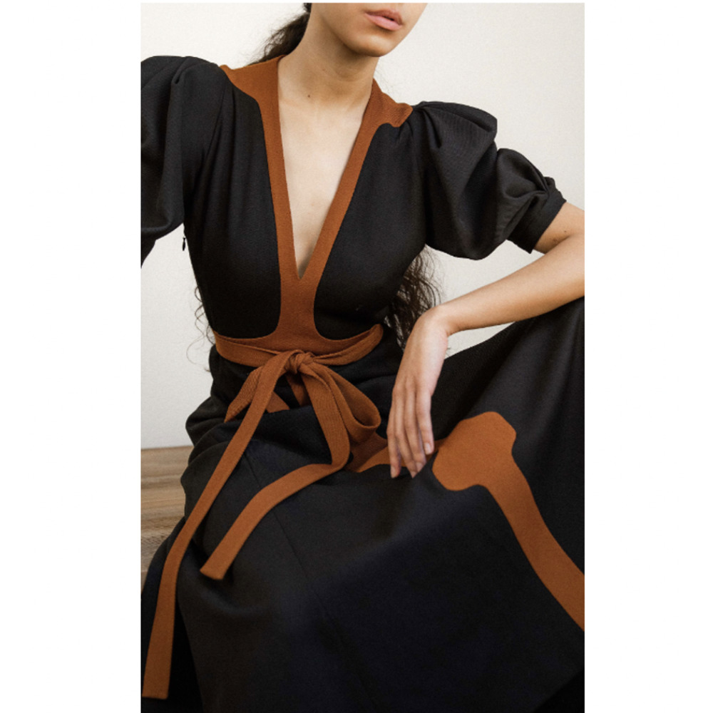 Gabriela Hearst Onda Virgin Wool-Silk Blend Midi Dress Sz IT 48 US 12 - Picture 2 of 13
